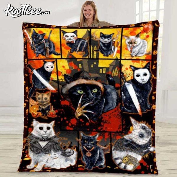Horror Characters Cat Fleece Blanket