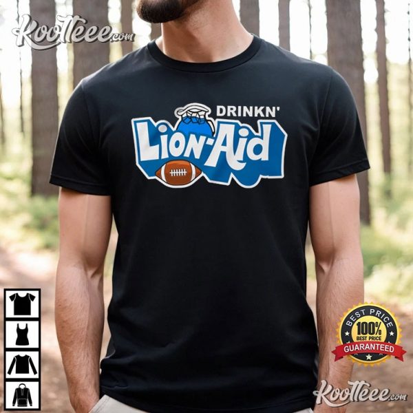 Lion Aid Detroit Lion Football T-Shirt