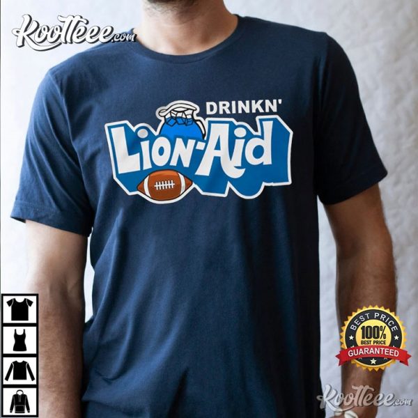 Lion Aid Detroit Lion Football T-Shirt