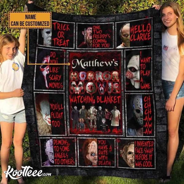 Horror Movie Personalized Name Fleece Blanket