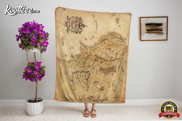 Middle Earth Map LOTR Fleece Blanket