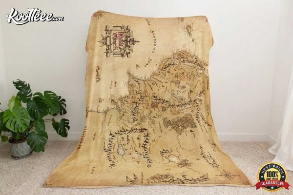 Middle Earth Map LOTR Fleece Blanket