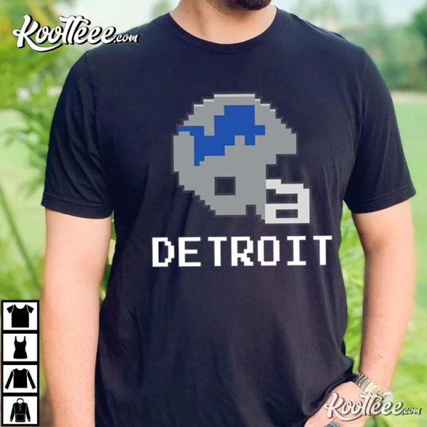 Detroit Lions Football Pixel Art T-Shirt