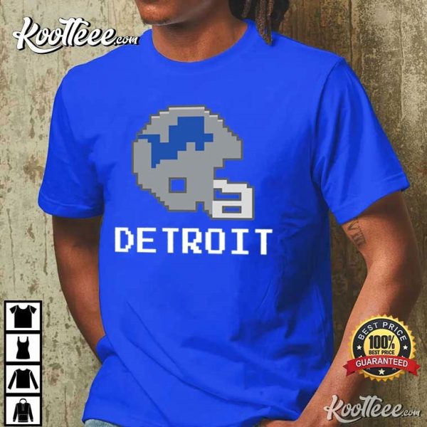 Detroit Lions Football Pixel Art T-Shirt