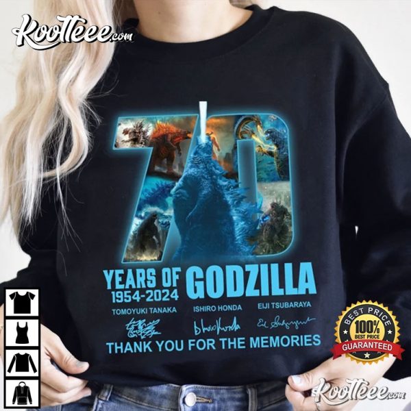 Godzilla 70 Years Memories 1954-2024 T-Shirt