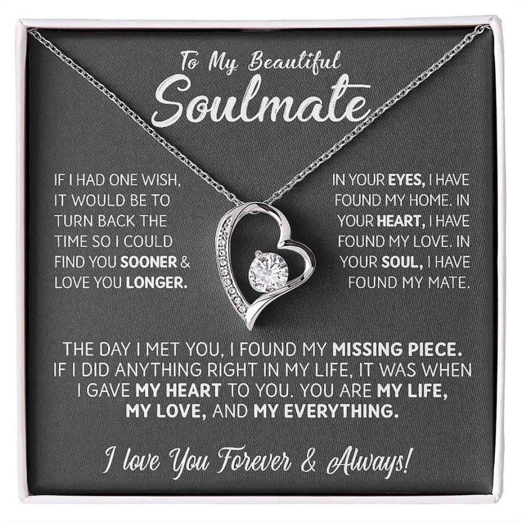 To My Beautiful Soulmate Necklace Gift for Wife Girlfriend Anniversary 1