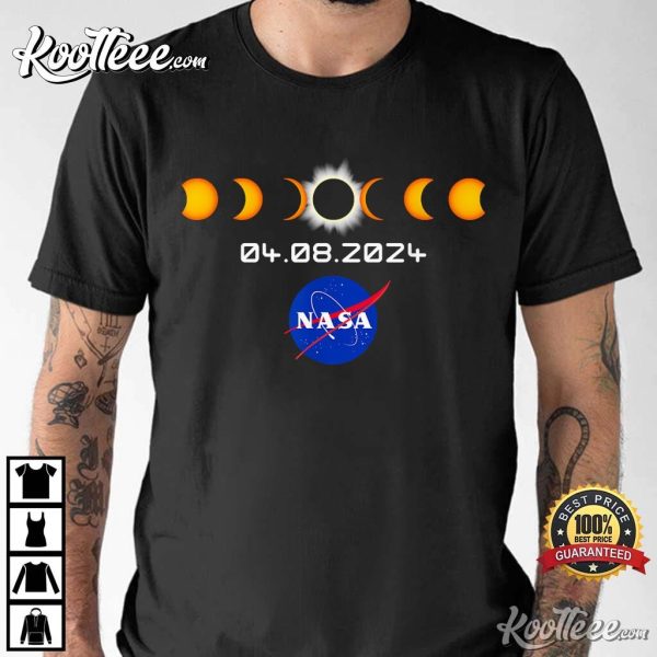 Nasa 2024 Total Solar Eclipse Moon Phase T-Shirt