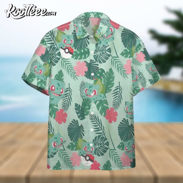 Pokemon Bulbasaur Tropical Green Hawaiian Shirt