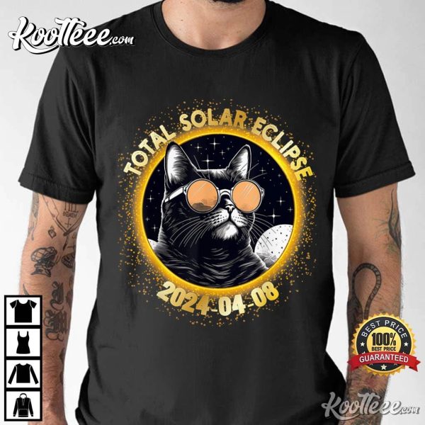 Total Solar Eclipse 2024 Cat T-Shirt