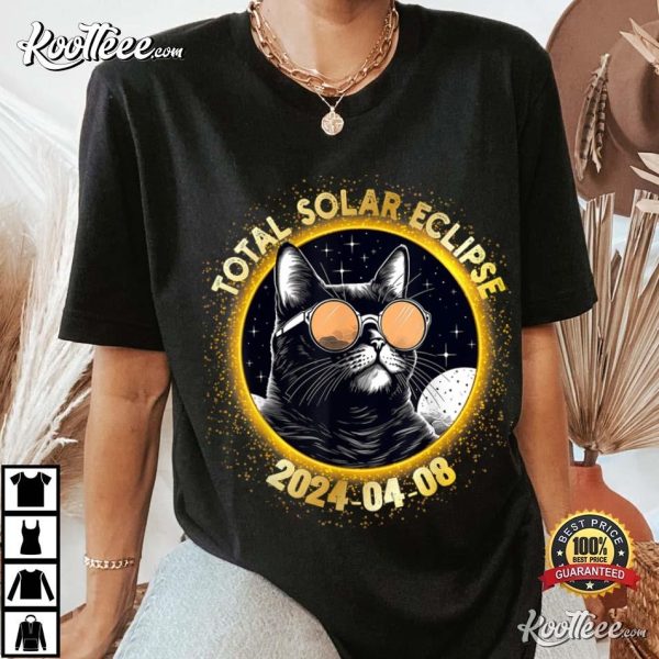 Total Solar Eclipse 2024 Cat T-Shirt