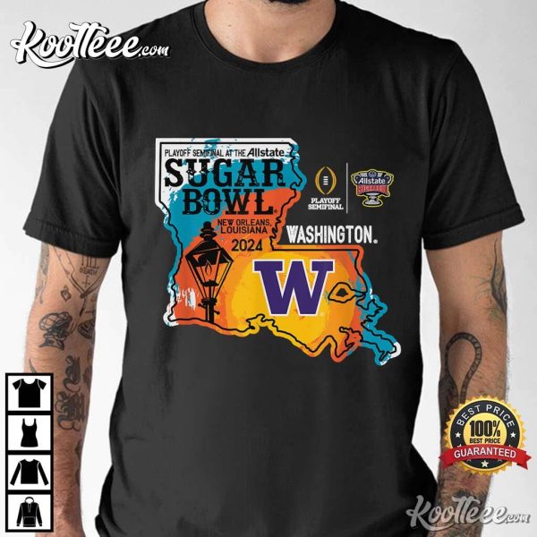 Washington Huskies 2024 Sugar Bowl Football T-Shirt