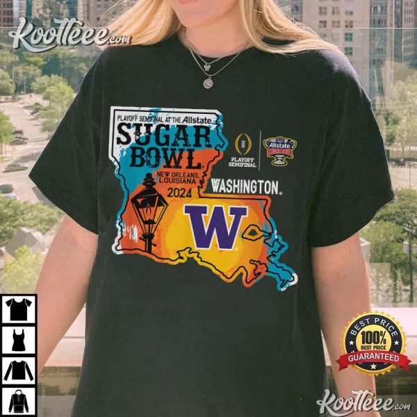 Washington Huskies 2024 Sugar Bowl Football T-Shirt