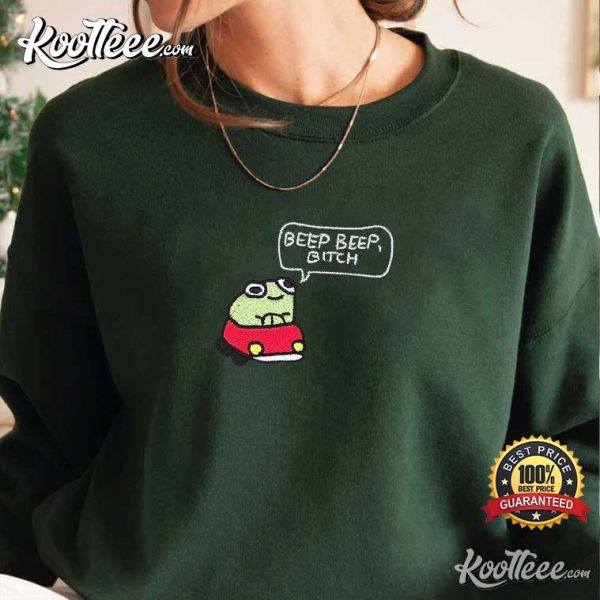 Funny Frog Embroidered Sweatshirt