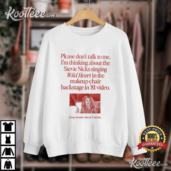 Stevie Nicks Singing Wild Heart Backstage Video T-Shirt