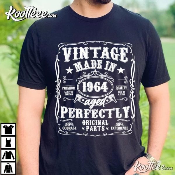 60th Birthday 60 Years Old Funny Vintage Made In 1964 T-Shirt