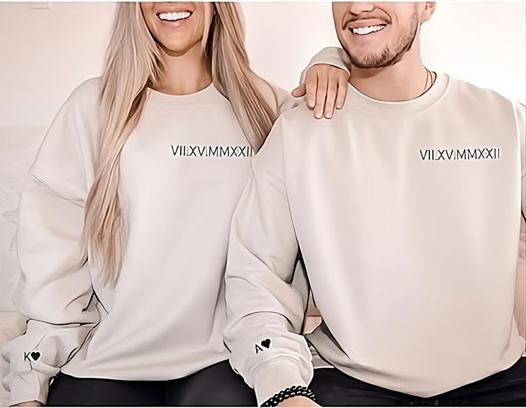 Embroidered Couple Sweatshirts transformed
