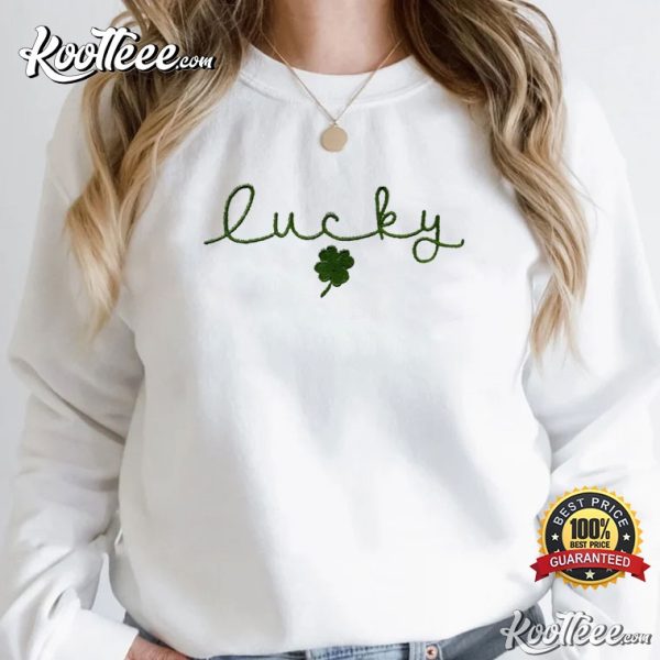 Lucky Saint Patricks Day Embroidered Sweatshirt