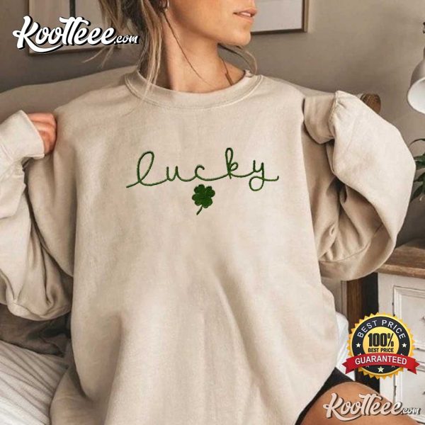 Lucky Saint Patricks Day Embroidered Sweatshirt