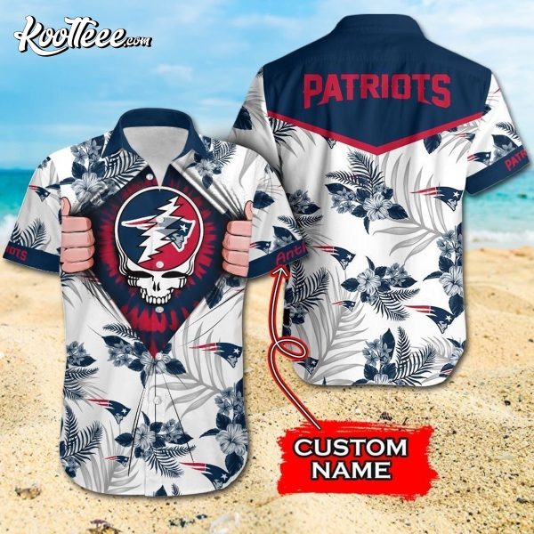 New England Patriots x Grateful Dead Personalized Hawaiian Shirt