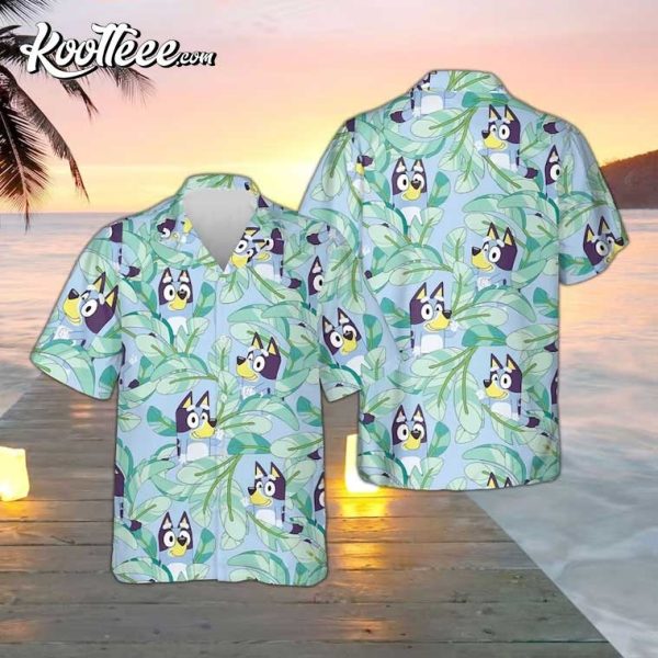 Bluey Tropical Pattern Hawaiian Shirt