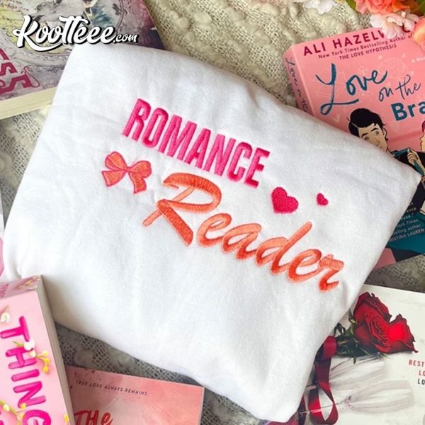 Romance Reader Valentines Day Embroidered Sweatshirt