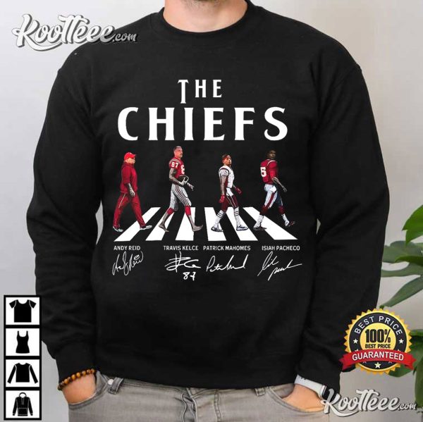The Chiefs Walking Abbey Road Signatures Football T-Shirt
