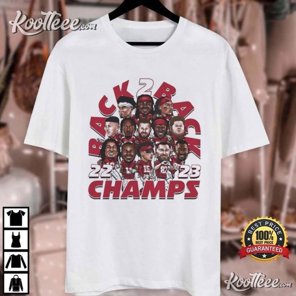 Kansas City Chiefs Back 2 Back 2022-2023 Champs T-Shirt