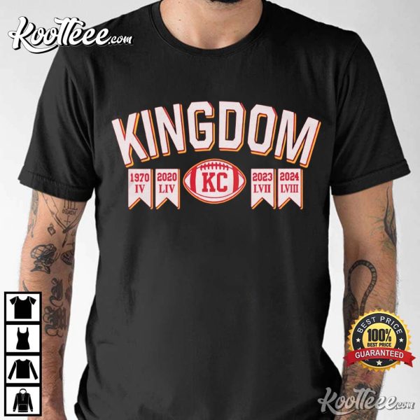 Kansas City Football Kingdom Four Time Super Bowl Champions T-Shirt