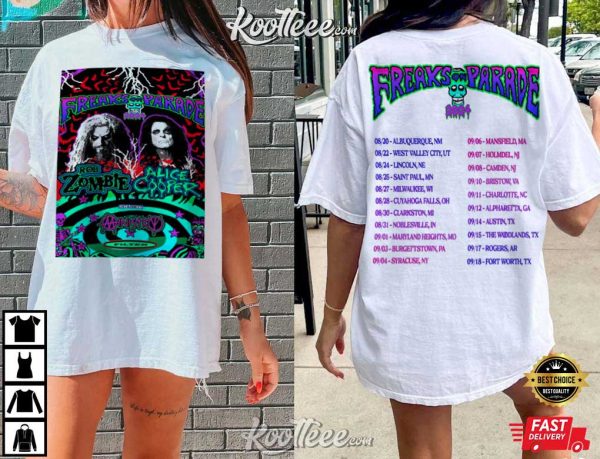 Rob Zombie And Alice Cooper Freaks On Parade Tour 2024 T-Shirt