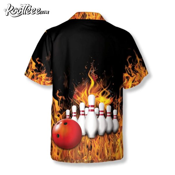 Bowling Flame Ball And Pins Hawaiian Shirt