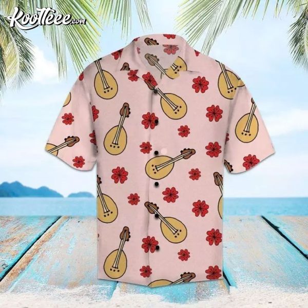 Simple Ukulele Floral Theme Serenade Hawaiian Shirt