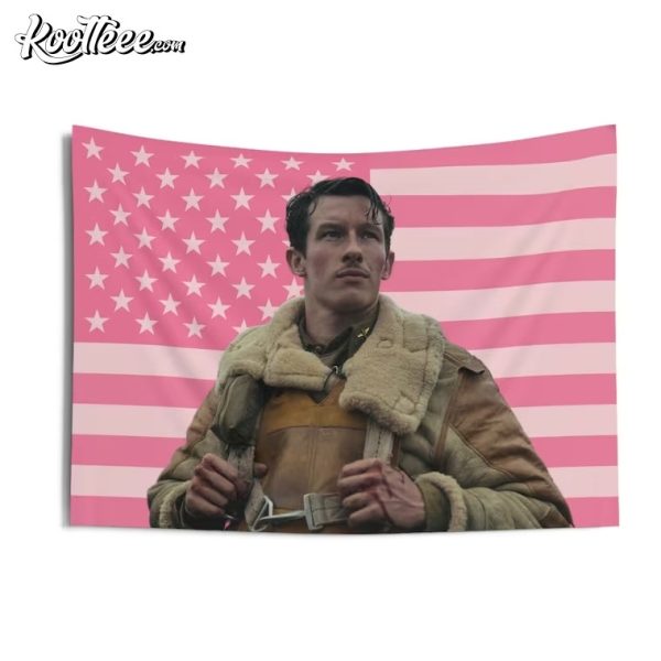 Callum Turner Pink American Flag Wall Tapestry