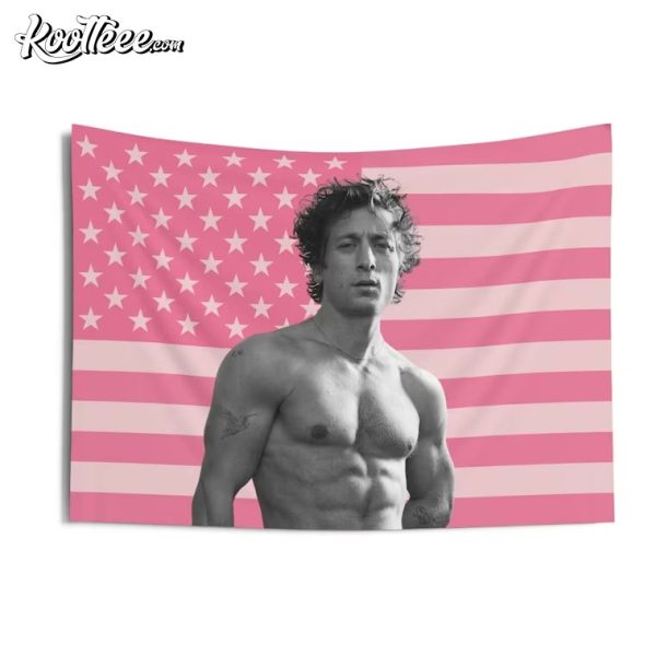 Jeremy Allen White Pink American Flag Wall Tapestry