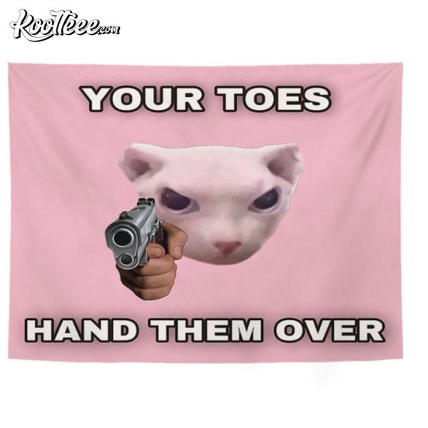 Bingus Cat Your Toes Funny Meme Wall Tapestry