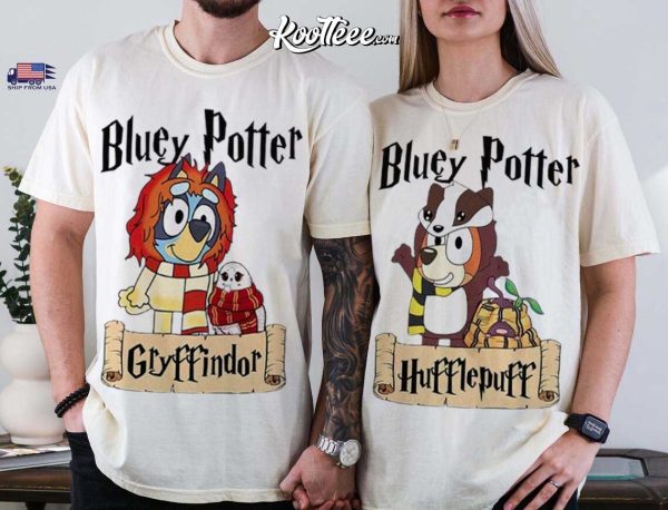 Bluey Potter Wizard School Couple Shirts