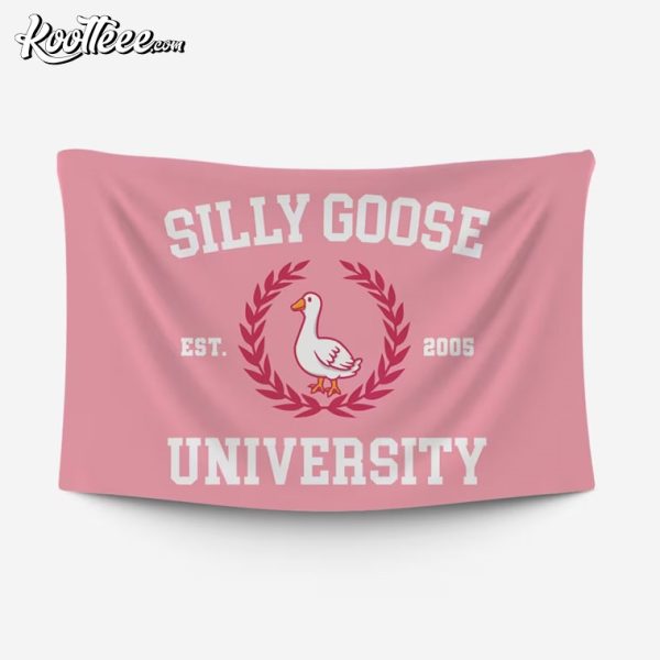 Silly Goose University Pink Wall Tapestry