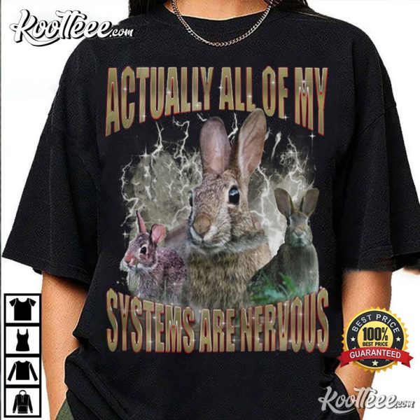 Rabbit Actually All Of My Systems Are Nervous T-Shirt