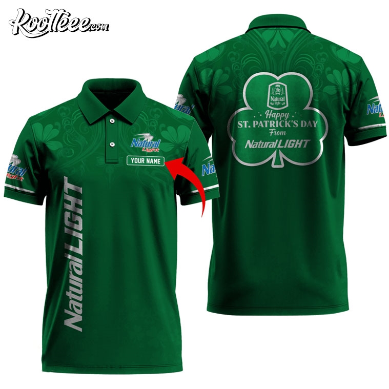 Happy St Patricks Day From Natural Light Personalized Polo Shirt