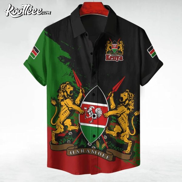 Kenya Coat Of Arms Custom Hawaiian Shirt