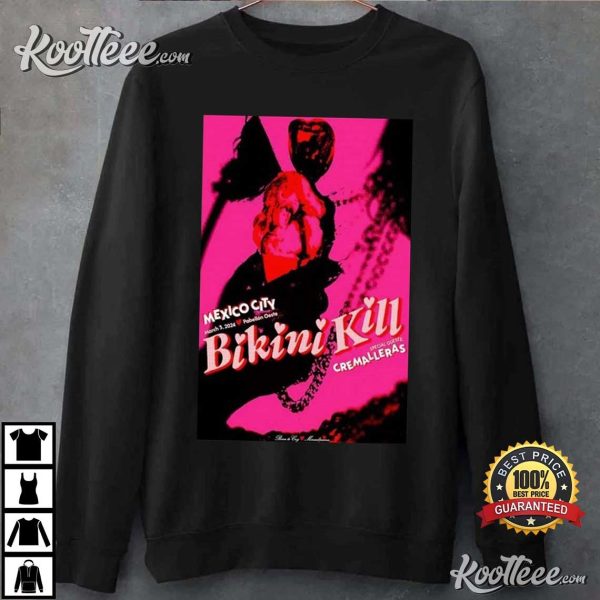 Bikini Kill Tour Poster Mexico City 2024 T-Shirt
