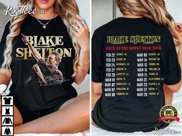 Blake Shelton Back To The Honky Tonk 2024 Tour T-Shirt