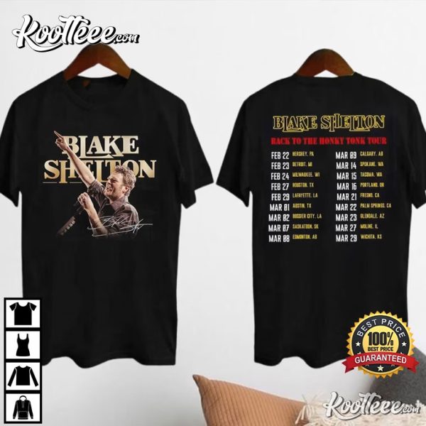 Blake Shelton Back To The Honky Tonk 2024 Tour T-Shirt