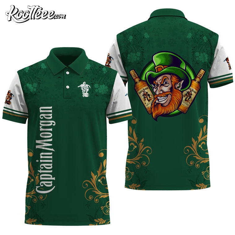 Captain Morgan St Patrick's Day Leprechaun Polo Shirt