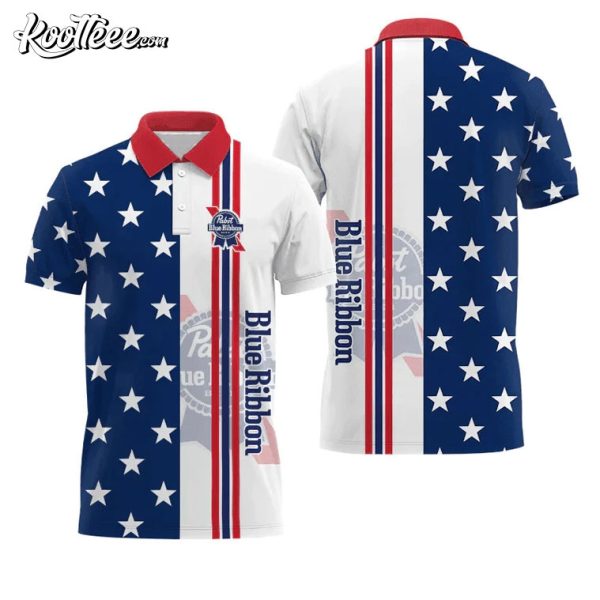 Pabst Blue Ribbon Fourth Of July Polo Shirt