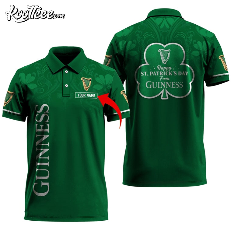 Happy St Patricks Day From Guinness Personalized Polo Shirt