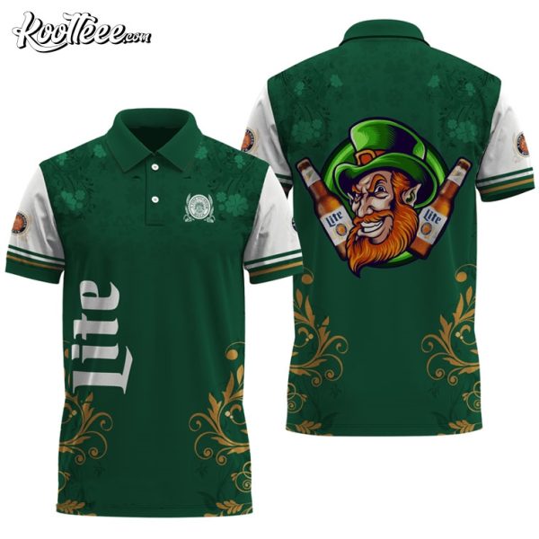 Miller Lite St Patrick’s Day Leprechaun Polo Shirt
