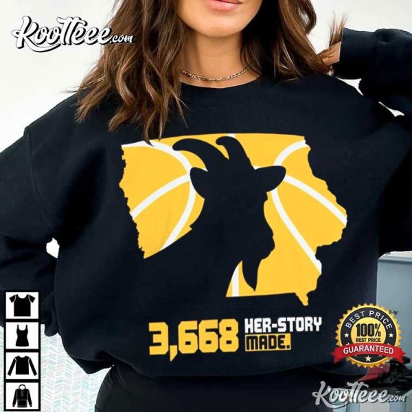 Caitlin Clark Iowa Hawkeyes 3668 Her-Story Made GOAT T-Shirt