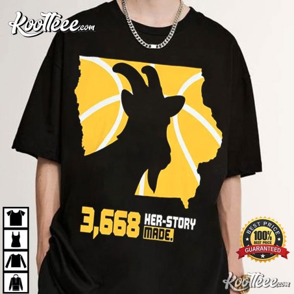 Caitlin Clark Iowa Hawkeyes 3668 Her-Story Made GOAT T-Shirt