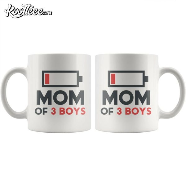 Mom Of 3 Boys Funny Mothers Day Gift Mug