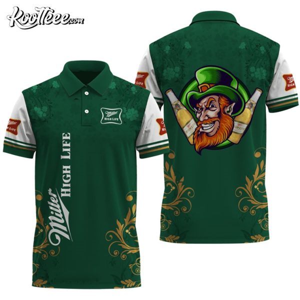 Miller High Life St Patrick’s Day Leprechaun Polo Shirt